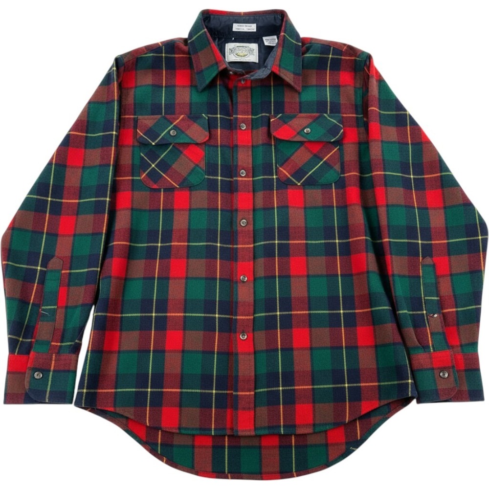 Northwest Territory Shirt Mens M Plaid Flannel Button Down Red Green Acrylic